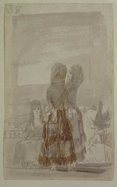 Majas Parading on the Paseo by Francisco de Goya